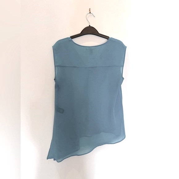 🩵Kenneth Cole Asymmetrical Sheer Blouse - Picture 2 of 2